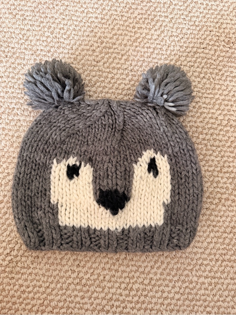 Kirra Gray Knit Animal Beanie